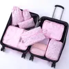 Duffel Bags Travel Bag Set Nylon Waterproof Packing Cube Portable Clothing Sorting Organizer Luggage Tote 8Pieces/Set System Tidy Pouch T703