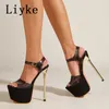 Sandals Liyke Crystal Show Stripper Clear Shoes Women 2022 Platforms High Heels Sandals Female Transparent Sexy Wedding Stiletto Size 41 T221209