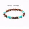 Strand Design Wooden Beads Turquoise 18K Gold Plating Charms Macrame Adjustable Bracelet Women Men