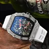 Diamond 3-Pins Automatic Date Watch Limited Edition Herren Uhren Top-Marke Luxus mit vollem Funktionsumfang Quartz Watch Silicone Armband Des