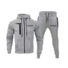 Gym Clothing 2022 Men's Tracksuit Hoodie Pants 2 قطعة مجموعة أزياء طباعة الخريف الربيع الرياضي غير الرسمي للرجال