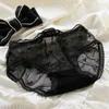 Culottes 2022 sous-vêtements adolescents 6 pc/lot Grenadine dentelle slips dames jeune fille Studnets en gros noir