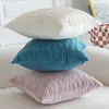 Bonbons de velours de couverture de couleur unie d'oreiller pour le jet de style plissé de sofa couvre le décor à la maison