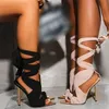2024 Sandals Mulheres Gladiator Lace Up Sexy High Heels Fashion Fans Wrap Sapatos femininos Mature Ladies Party Stiletto T221209 0F7D5