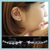 Ear Cuff Super glanzende zirkoon sier Gold Hook Clip oorbellen voor vrouwen sieraden groothandel cadeau oren rij drop levering dh2xa