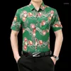 Camicie casual da uomo Camicie con fiori da uomo Top 2022 Abbigliamento estivo con stampa di seta sul ghiaccio Abito stampato floreale maschile senza ferro