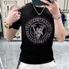 Fashion Designer Mens T Shirt Highs Quality Newests Womens Letter Hot drilling Short Sleeve Round Neck Cotton Tees Size S-5XL