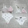 Sets Sexy Designer Badpak Bikini Dames Zwemt Letter Gedrukt Split Badpak Strappy Dames Biki Set S-xl