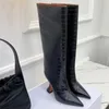 Boots 2023 Women's Imitation Crocodile Leather Four Seasons Sexy Fashion High-heeled Over-the-knee Banquet Party