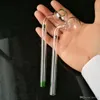 Padella curva lunga a doppio colore Bong di vetro all'ingrosso Tubi di acqua per olio Fumo di tubi di vetro