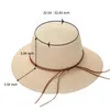 Wide Brim Hats Outdoor Beach Womens Sun Hat With Wind Lanyard Summer Straw For Women Casual Bowknot Belt Bucket Caps 2022