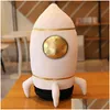 Gefüllte Plüschtiere Weltraum Astronaut Puppe Spielzeug Rakete Einzigartiges Schiff Wurfkissen für Jungen Geburtsgeschenk LJ201126 Drop Delivery Toys Gi Dhysk