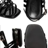Комфортные сандалии сексуальные женщины патентная мода черная кожаная кожа открытая пряжка дизайнер ремней римс