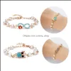 Id Identification Mode Or Couleur Lune Étoile Coeur Infinity Charms Perle Bracelets Perlés Pour Femmes Charme Parti Bijoux Cadeau Drop Dhqie