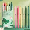Ensemble de stylos Gel couleur quatre saisons, 6 pièces, stylo à bille 0.5mm, encre noire pour écriture, Signature, école et bureau, A7201