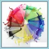 Verpackungsbeutel 21 Farben Organza Schmuck Hochzeit Party Gunst Weihnachtsgeschenk Lila Blau Rosa Gelb Schwarz Dstring Beutel Drop Deliv Homefavor Dhq7O