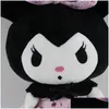 Fyllda plyschdjur kawaii kuromi tecknad dockor leksaker mjuk modell härlig leksak för barn flickor fans hela droppleverans gåvor2540036