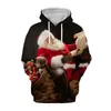 Felpe con cappuccio da uomo Fashion Maglione pullover con stampa digitale natalizia 3D da uomo Casual Coppia oversize con cappuccio