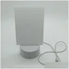 Molduras de sublimação acrílica po com lâmpadas noturnas led em branco Moldura de cor base em mudança Drop Delivery Decoração de jardim em casa Destaques Dhrk3