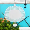 Andere woningdecor 10in aluminium sublimatie Wind Spinner Kerstdecors Dubbelzijdige warmteperscirkel Tuinguigingen Drop levering Dhdil