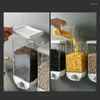 Storage Bottles Wall-mounted Kitchen Food Press Cereals Dispenser Rice Grain Bean Box Transparent Container Dry Organizer