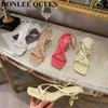 Groupe carré vintage toe mode femme étroite talons hauts de boucle de boucle gladiateur sandales chaussures de marque pour fête t
