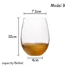 Servis uppsättningar gyllene botten vatten glas transparent kristallröd vin kopp stor rund mun is juice drinkware set guld whisky