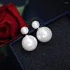 Серьги-грибы Женские жемчужные деликатные двусторонние уши для Bijoux Korean Boucle Girl Gifts Jewelry Wholesale