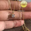 Chains Solid Au750 18K Gold Necklace 1ct Moissanite Diamond DVVS Color With National Certificate 009