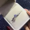 Ringos de cluster Cristal coreano de moda 925 anel de diamante prateado estampado para mulher bela joias de festa de casamento nobre moissanita