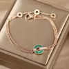 Pulseira de designer de elo de luxo feminino elo da sorte Pulseiras de charme de design de corrente dupla amam a moda da moda Joias finas brilhantes e atraentes, elegantes e versáteis