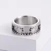 Pierścienie klastrowe pierścień zębate ze stali nierdzewnej dla mężczyzn kobiety Srebrny kolor podwójny warstwę Zestawy ślubne obrotowe modne biżuteria Hiphop ACCES228C