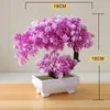 Fleurs décoratives plantes en pot artificielles bonsaï petit pot d'arbre en plastique fausse plante ornements de jardin pour bureau bureau décor à la maison table