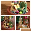 Doll House Accessories Cutebee DIY TROE HOUSES Miniature Dollhouse Furniture Kit med LED Toys for Children Christmas Gift Mini 20 Dhidc