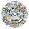 Подарочная упаковка MX/50pcs Rhinoceros Sticker для планировщиков канцелярские канцелярские товары водонепроницаемые наклейки ноутбук