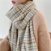 Scarves Simplicity Women Winter Scarf Warm Knitted Classic Plaid Imitation Cashmere Soft