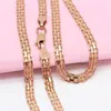 Pendant Necklaces Russia 585 Purple Gold Necklace Wide Lace Chain Classic European Women's Elegant Plated 14K