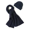 Scarves Scarf gloves set wholesale unisex customized winter warm thick plain knit cap and scarf