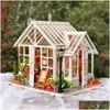 Doll House Accessories DIY Dollhouse Wooden Houses Miniatures for Dolls Furniture Kit Toys Children Gift Sosa Greenhouse LJ201126 DR DHPIT