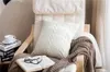 Pillow V-shaped Solid Color Knitted Cover Beige Ginger Yellow Fashion Simple Home Bedroom Decorative 45x45cm