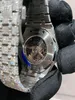 hoge kwaliteit moissanite 2022 nieuwe versie Moissanite stenen Skeleton Watch PASS TEST Herendiamanten T op Mechanisch ETA-uurwerk Luxe Volledig Iced Out Saffier glanzend Wa