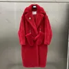 Max Womens Wool Coat Designer Jaqueta longa à prova de vento inverno parka high edition edição espessada espessura de pelúcia em vento de vento tem vestido esbelto