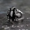 Küme Yüzükleri Vintage Erkekler Carnelian Signet Halkası Onyx Stone Durumunda Siyah Paslanmaz Çelik İnsan Toptan Çıkar