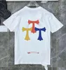 2023 Mens Classic T Shirt Heart Fashion Ch Carta de marca de alta calidad Sánscrito Patrón cruzado Suéter Camisetas Diseñadores Cromos Jersey Tops Camisetas de algodón u1