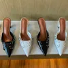 Fashion Footwear Women 2024 Eleganckie nowe pompki muły damskie obcasy sandały slajdy poślizgnięcia się na swobodnych butach żeńskich kapcie T221209 196 Pers