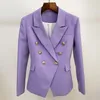 Women's Suits Ladies Double Breasted Blazer Purple 2022 Autumn And Winter High-end Temperament Jacket Small Suit Office