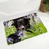 Tappeti Pet Dog Animal Zerbino antiscivolo Zerbino in flanella Tappeto per camera da letto Corridoio Decor Scotland Border Collie Tappeto 40x60 cm