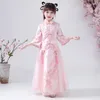Ethnische Kleidung Mädchen-Han-Fu-Blumenmädchenkleid im chinesischen Stil mit Stickerei für Hochzeit, Party, Abend, Geburtstag, Kleider, um das erste Mal dabei zu sein