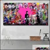 Pinturas grandes telas decora￧￣o de parede pintura de arte abstrata graffiti picture impress￣o para a sala de estar em casa decoratio homefavor dhgtk