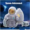 Gefüllte Plüschtiere Weltraum Astronaut Puppe Spielzeug Rakete Einzigartiges Schiff Wurfkissen für Jungen Geburtsgeschenk LJ201126 Drop Delivery Toys Gi Dhysk